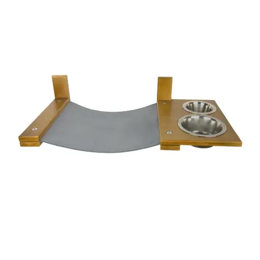 BARNI - cat hammock with food and water bowls